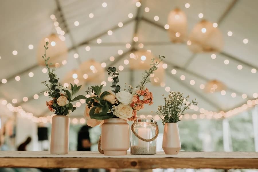 Graduation party setup with styled decor and celebration backdrop